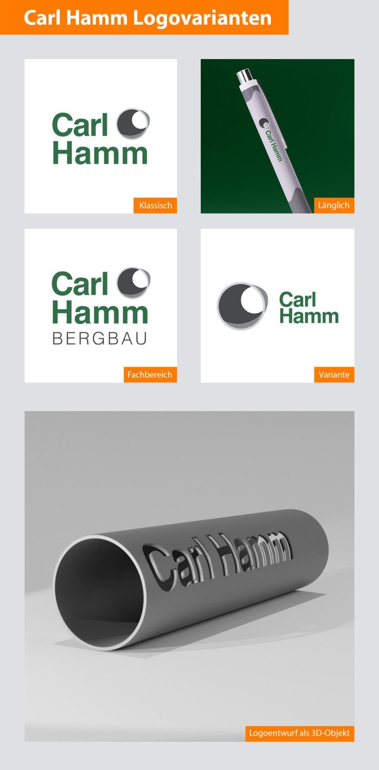Logoentwurf als 3D-Objekt und weitere Nutzungen in 2D