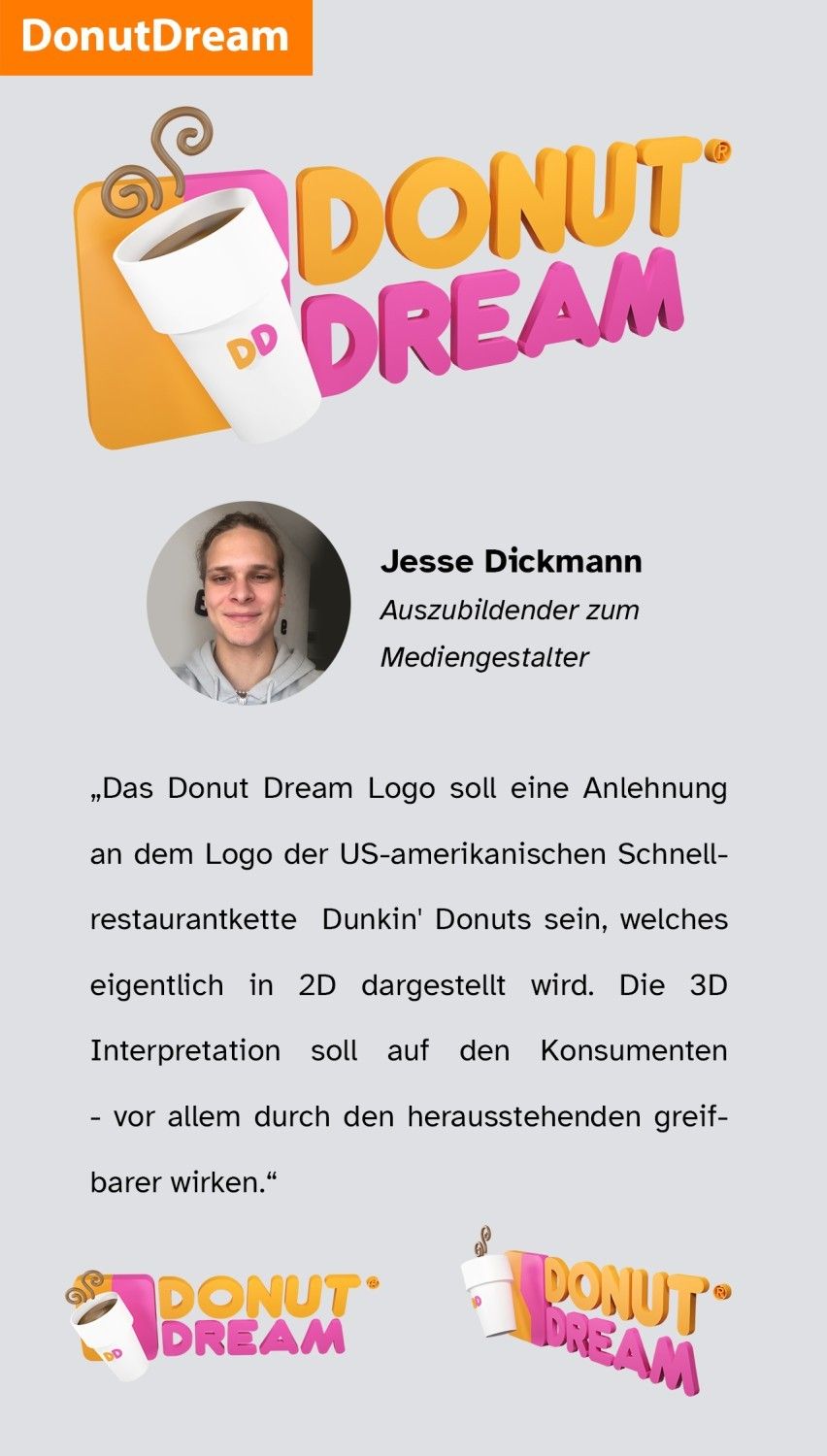 "Donut Dream" 3D Logo-Studie von Jesse Dickmann