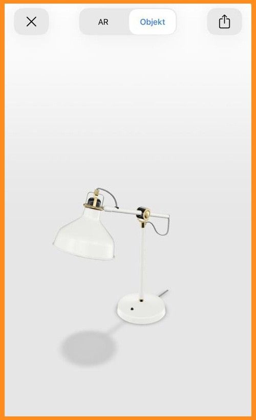 Objekt-Ansicht der Lampe auf einem iPhone