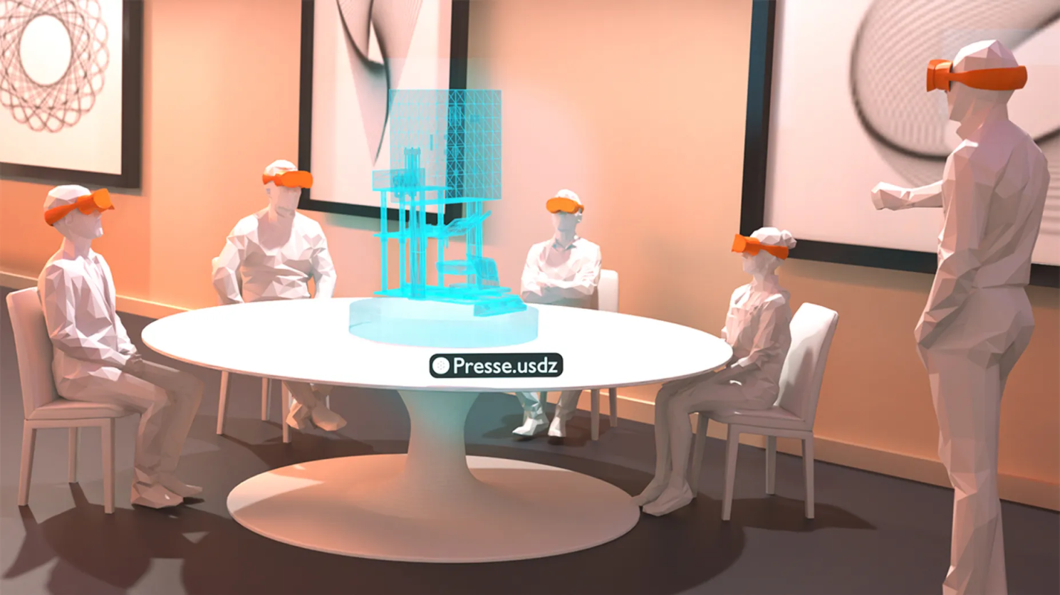 Wenn eine Produktpräsentation mit bis zu 5 Personen an einem Tisch via Apple Vision Pro erfolgt