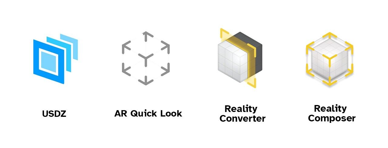 App-Icons und Logos zu OpenUSD und Apple Reality