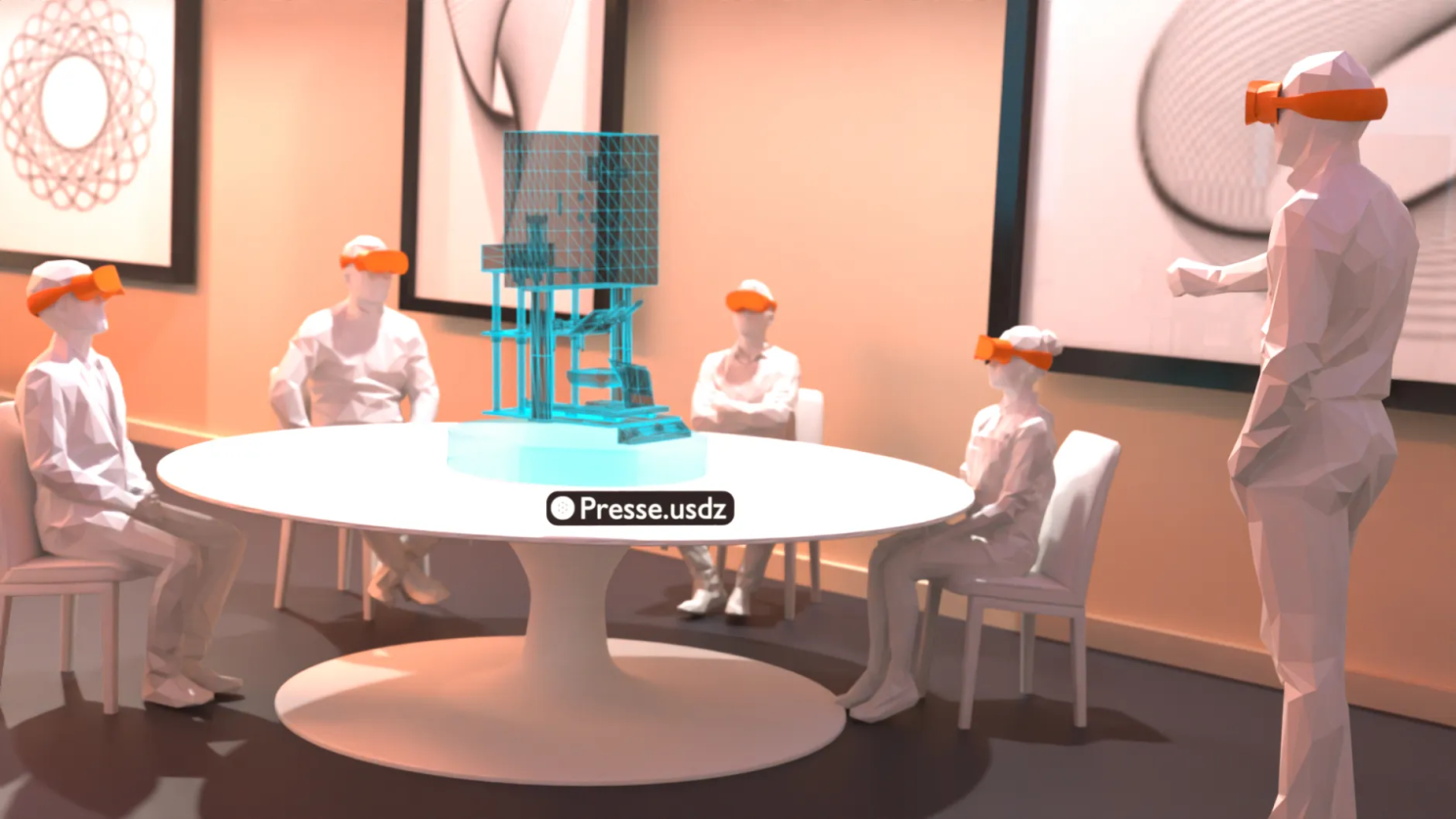 Neue Grafik aus dem "Schröders Cafe" mit einem 5-Personen-Vision-Pro-Szenario