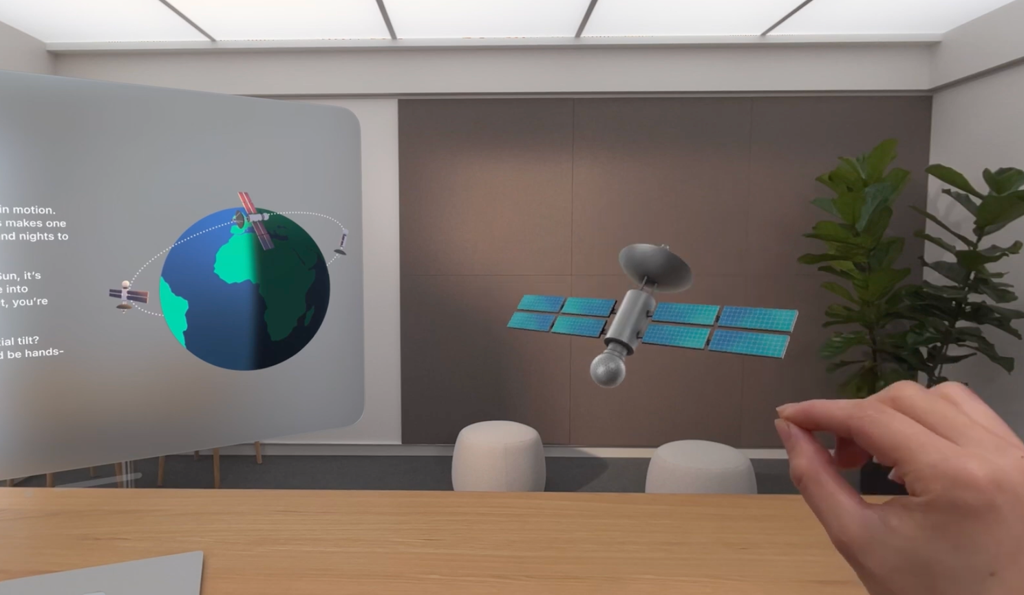 Mit der Gestensteuerung der Vision Pro kann man die 3D-AR-Inhalte frei im Raum bewegen