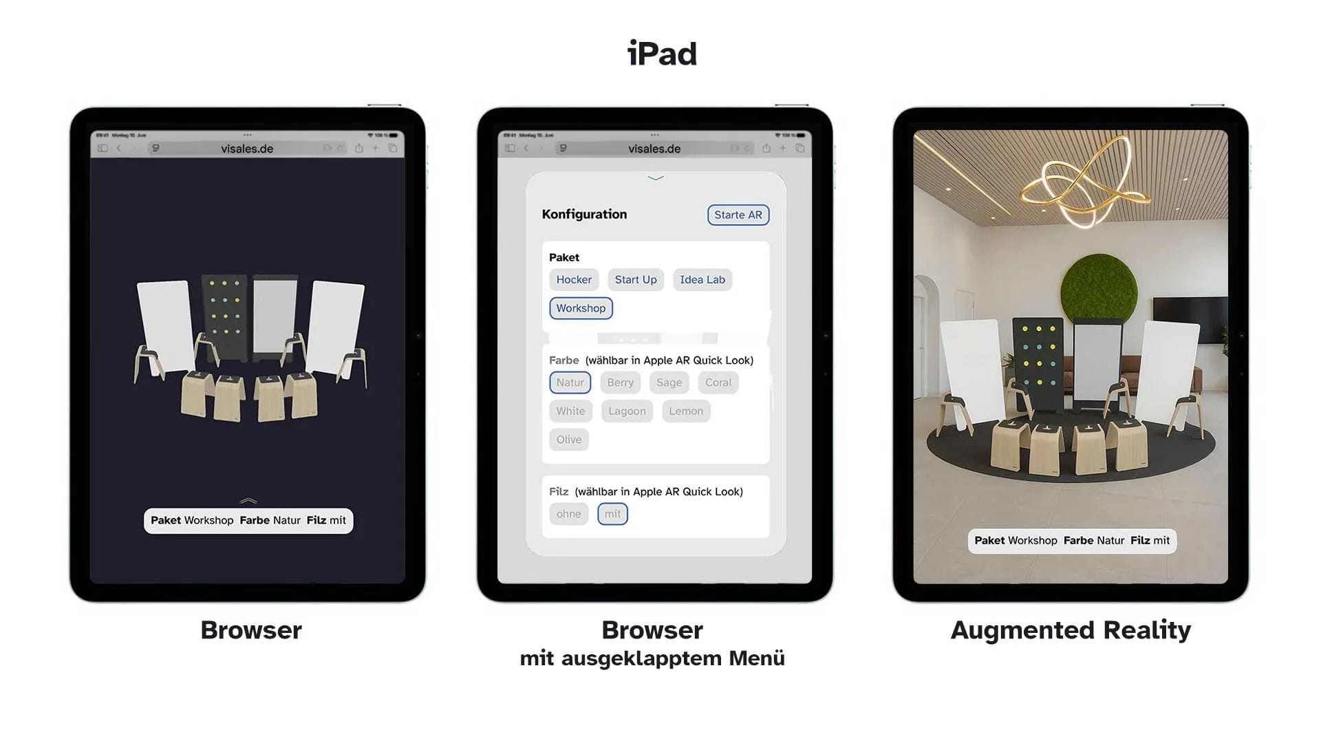 Produktkonfigurator iPad AR Renz – viSales