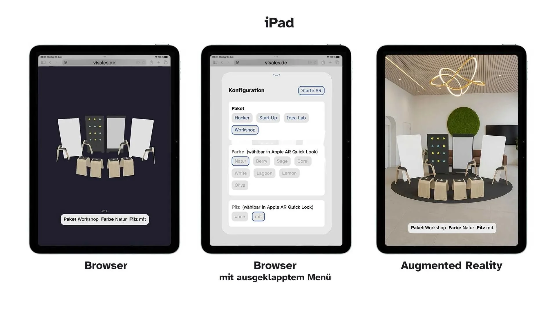 RENZ Produktkonfigurator in AR auf dem iPad