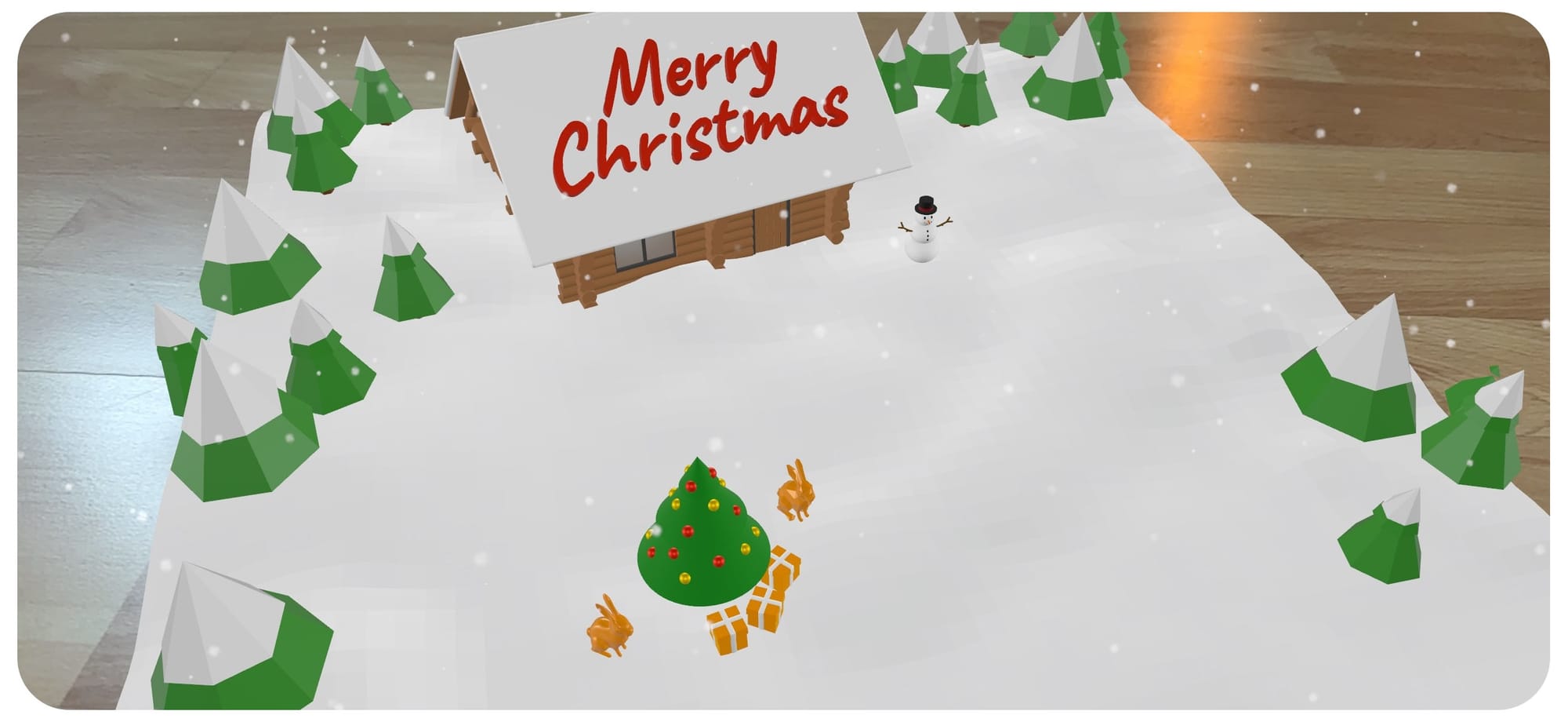 Weihnachten Augmented Reality Blockhütte – viSales