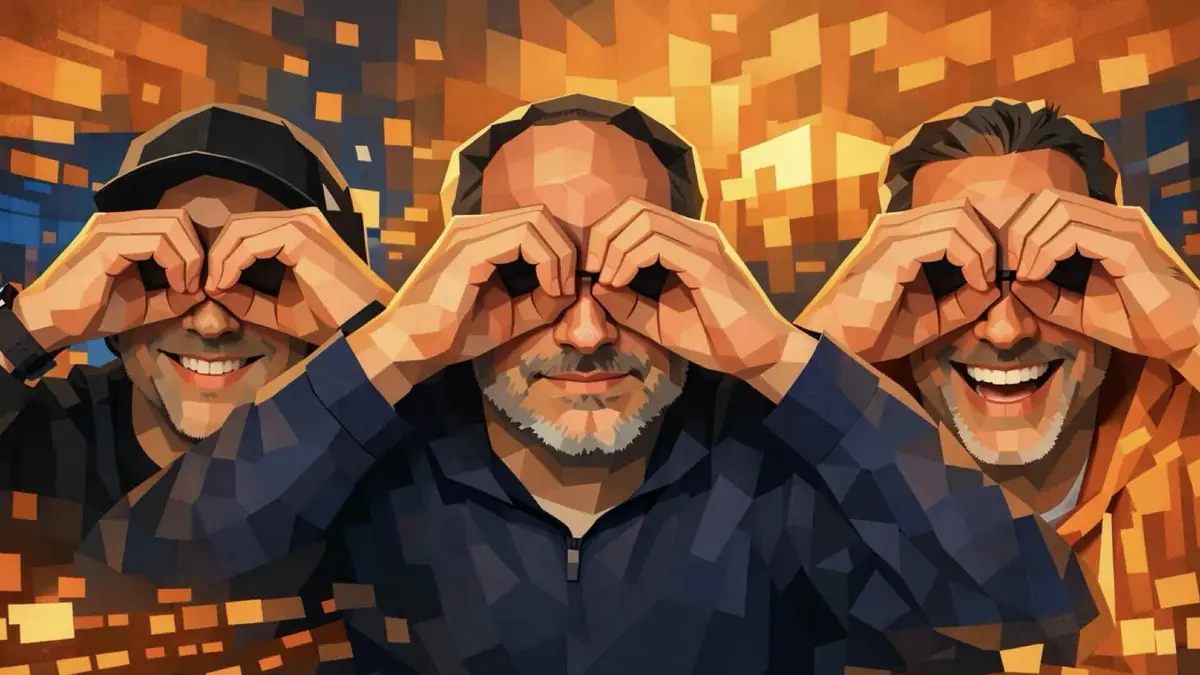 Thomas Riedel, Kai Heddergott und Gerhard Schröder beim Visual-Com-Podcast Ep. 94