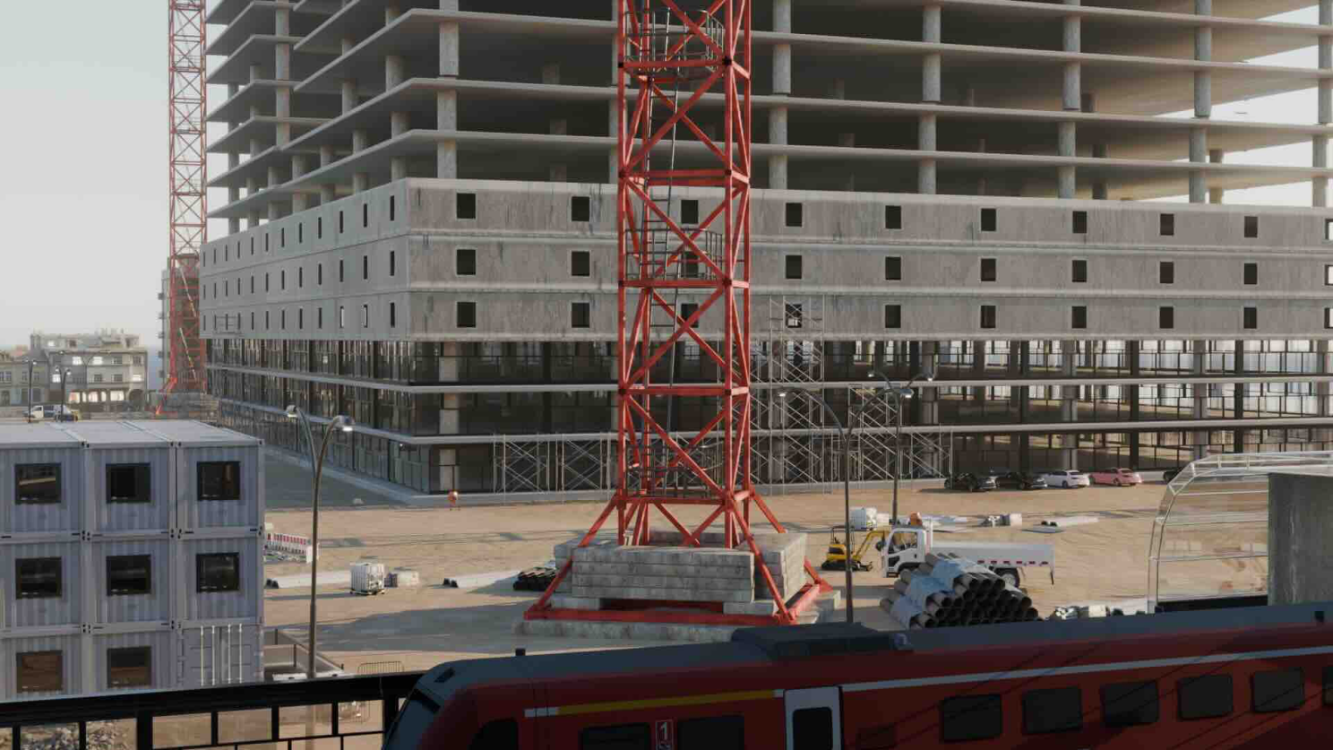 3D-Animation-Visualisierung DeterTech: Kamerasystem in der Nachtszene
