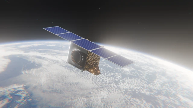 Finales Design von DIEGOSat im Orbit — Rendering von viSales