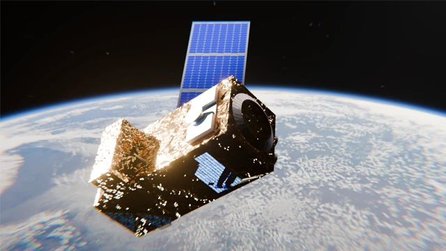 Sentinel-2 Erdbeobachtungssatellit als 3D-Visualisierung (ESA/ESERO)
