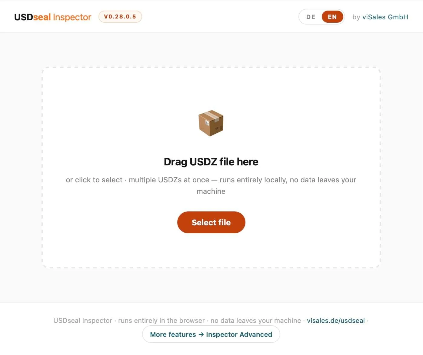 USDseal Inspector v0.28 — Browser-Tool für USDZ-Analyse