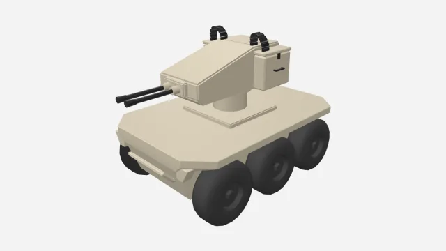 3D model of the Ratel X demo vehicle with weapon station (twin MG)