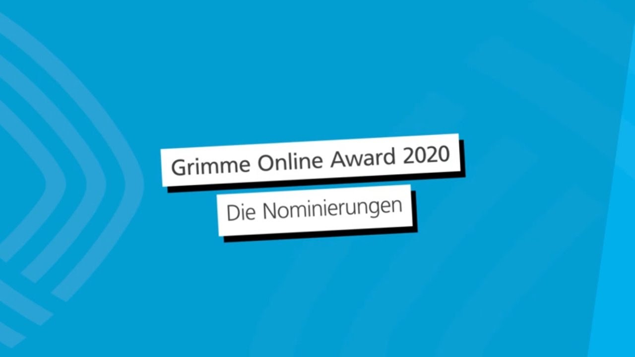 Livestream der Nominierungen zum Grimme Online Award 2020